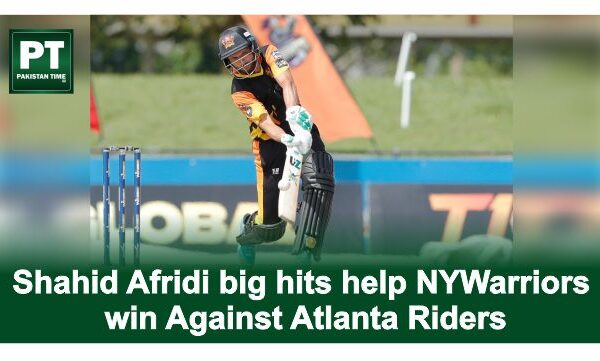 Shahid Afridi big hits help NYWarriors win Against Atlanta Riders