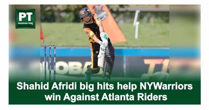 Shahid Afridi big hits help NYWarriors win Against Atlanta Riders